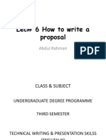 Lec#6 How To Write A Proposal