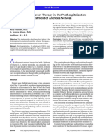 Cognitive Behavior Therapy in The Posthospitalization Treatment of Anorexia Nervosa