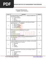 Dnyansagar Institute of Management and Research: 308: Project Management Multiple Choice Questions