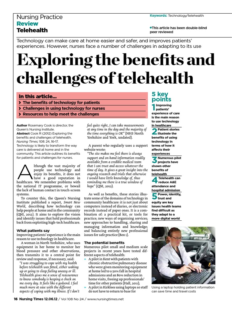 Exploring The Benefits and Challenges of Telehealth: Review | PDF ...