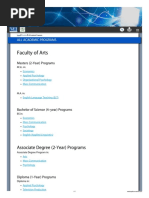 Faculty of Arts: Associate Degree (2-Year) Programs