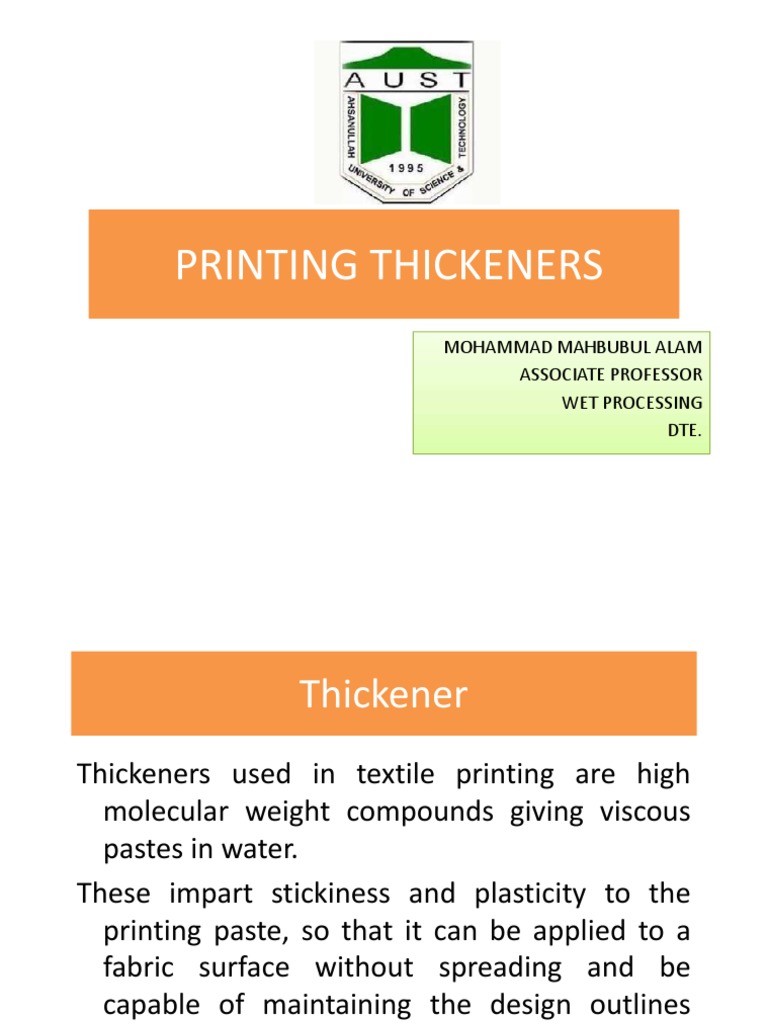 Printing Thickeners PDF Emulsion Shear Stress
