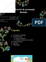 Tulburări de Pronunție-Dislalia. Caldare Mădălina-Elena, Cîșlaru Mălina-Elena, PIPP, Grupa IV