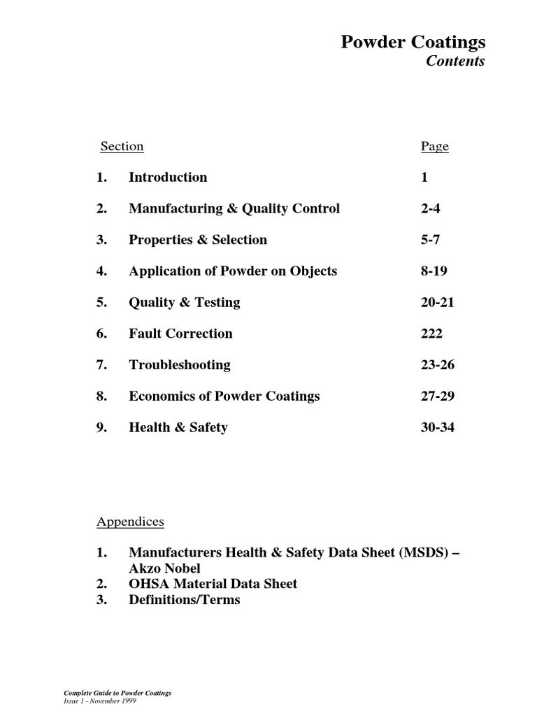 Powder Coating Manufacturing Guide | PDF | Epoxy | Extrusion