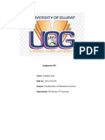 Assignment #01: Subject: Fundamentals of Information Systems Department: BS Botony (2