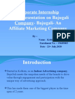 Corporate Internship Topic-Presentation On Bajugali Company - Bajugali - An Affiliate Marketing Company