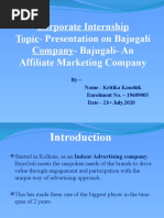 Corporate Internship Topic-Presentation On Bajugali Company - Bajugali - An Affiliate Marketing Company