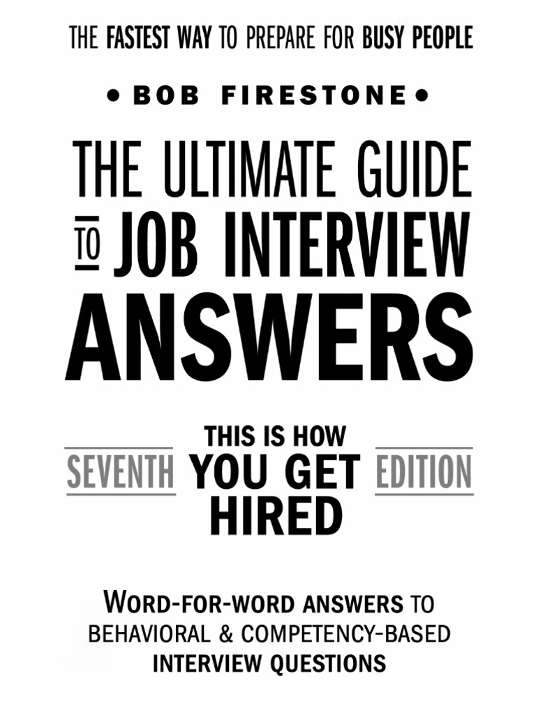 The Ultimate Guide To Job Interview Answers 7th Edition PDF