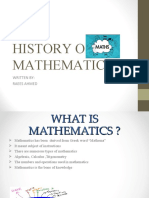 History of Mathematics: Written By: Raees Ahmed
