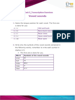 Task 3 - Transcription Exercises Vowel Sounds