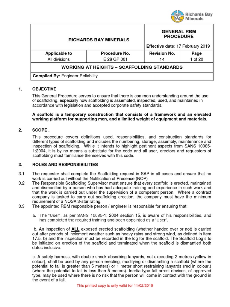 Scaffolding Standards and Safety Protocols | PDF | Scaffolding | Safety
