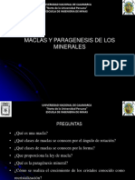 Maclas y paragénesis de minerales UNCA