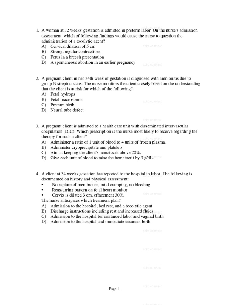 Chapter 21 - Complications Occurring Before Labor | PDF | Childbirth ...