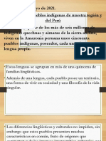 Valoramos Los Pueblos Indigenas de Nuestra Regiòn y Del Perù 5to Grado