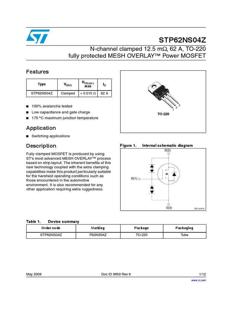Numark Ns6 Power Supply 10pcs STP62NS04Z MOSFET - N-Channel Clamped 62A ...