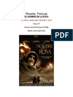 Bernardo Beintez Cruz-Grupo 217 Reseña de La Pelicula El Nombre de La Rosa