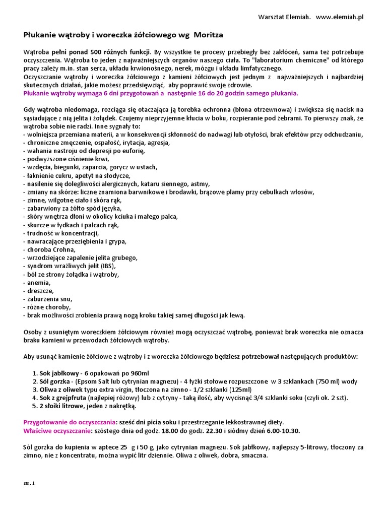 Andreas Moritz Oczyszczanie Wątroby I Woreczka żółciowego Pdf
