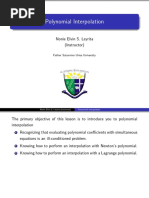 3 Lesson Midterms Polynomial Interpolation