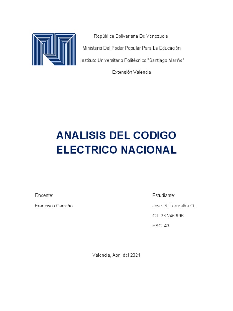 Analisis Del Codigo Electrico Nacional Pdf Bienes Manufacturados