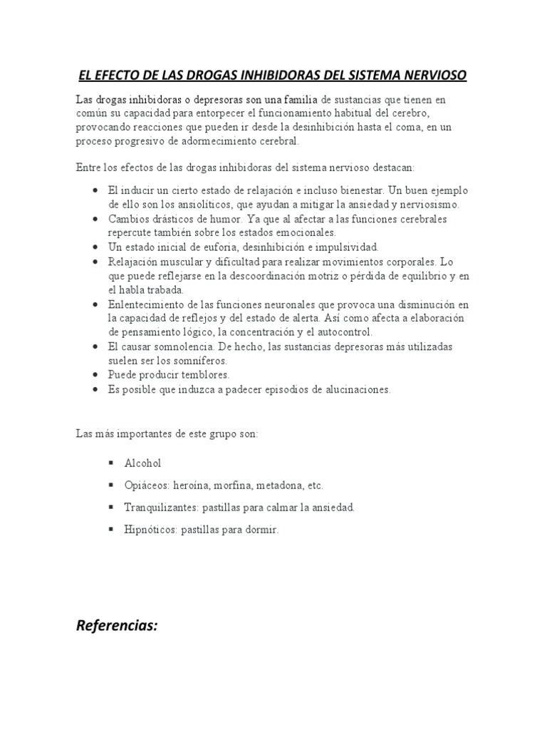 Drogas Inhibidoras | PDF | Relaciones personales, crianza y desarrollo