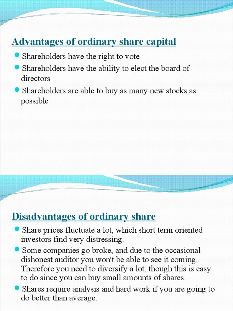 Advantages of ordinary share capital Cost Of Capital Stocks