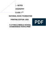 E - Notes Geography Class - 7 National Book Foundation Printing Edition - 2020