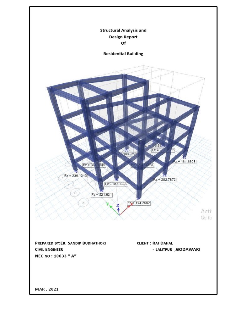 Structural Design Report for Residential Building | PDF | Strength Of ...