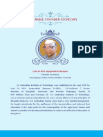 Honourable Founder Secretary: Late Sri M.H. Jayaprakash Narayan