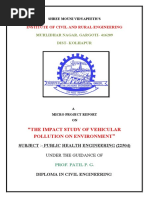 The Impact Study of Vehicular Pollution On Environment: Institute of Civil and Rural Engineering