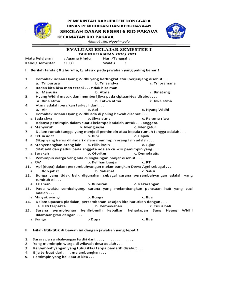 Menggali Pemahaman Keagamaan: Analisis Mendalam Soal Agama Hindu Kelas 3 Semester Genap Tahun 2017