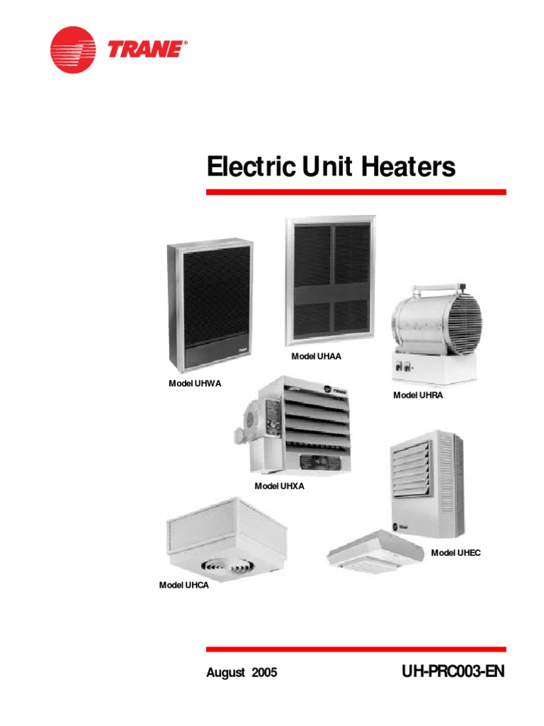 Trane Electric Unit Heaters PDF Thermostat Mains Electricity