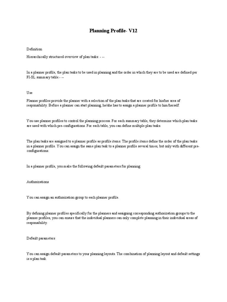 PS. Planning Profile.D2.V12 | PDF
