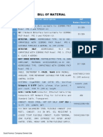 Bill of Material: SR# Material Description SAP Number/Quantity 1