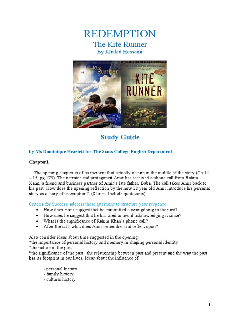 The Kite Runner Study Guide PDF Narrative