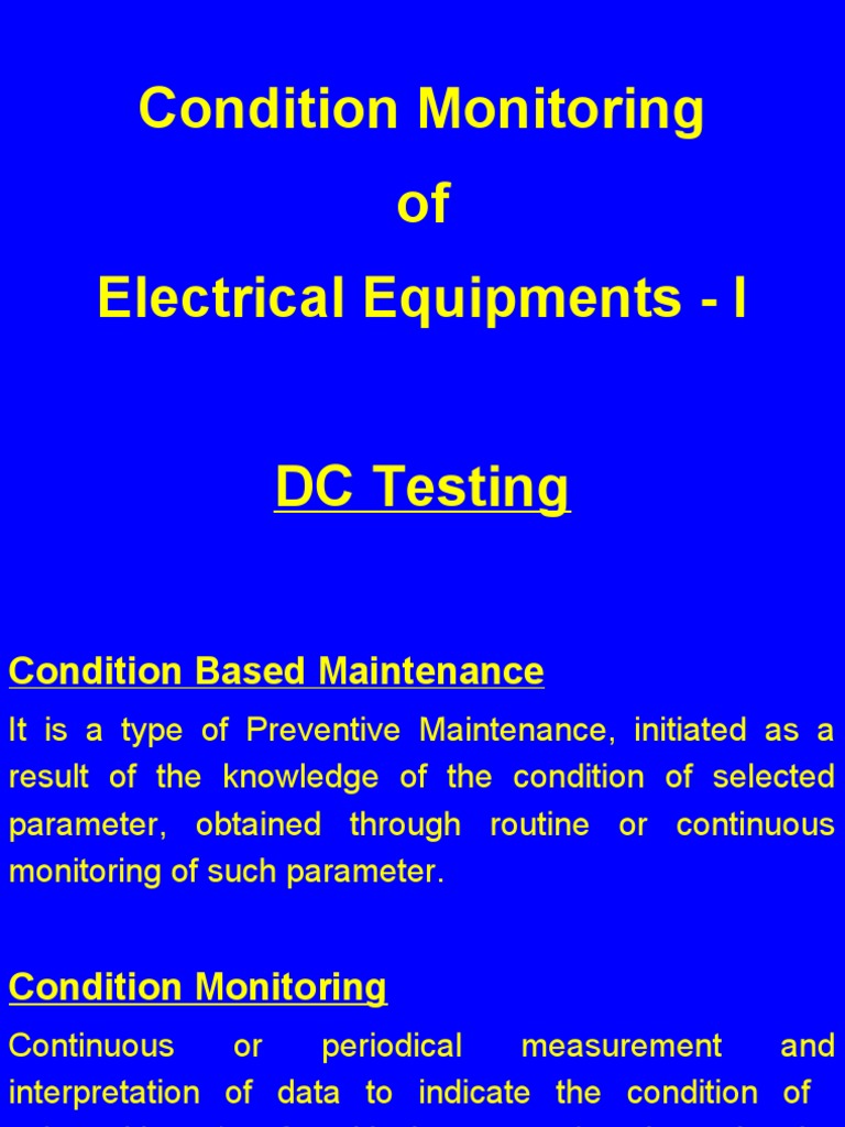 Condition Monitoring of Electrical Equipments PDF Dielectric