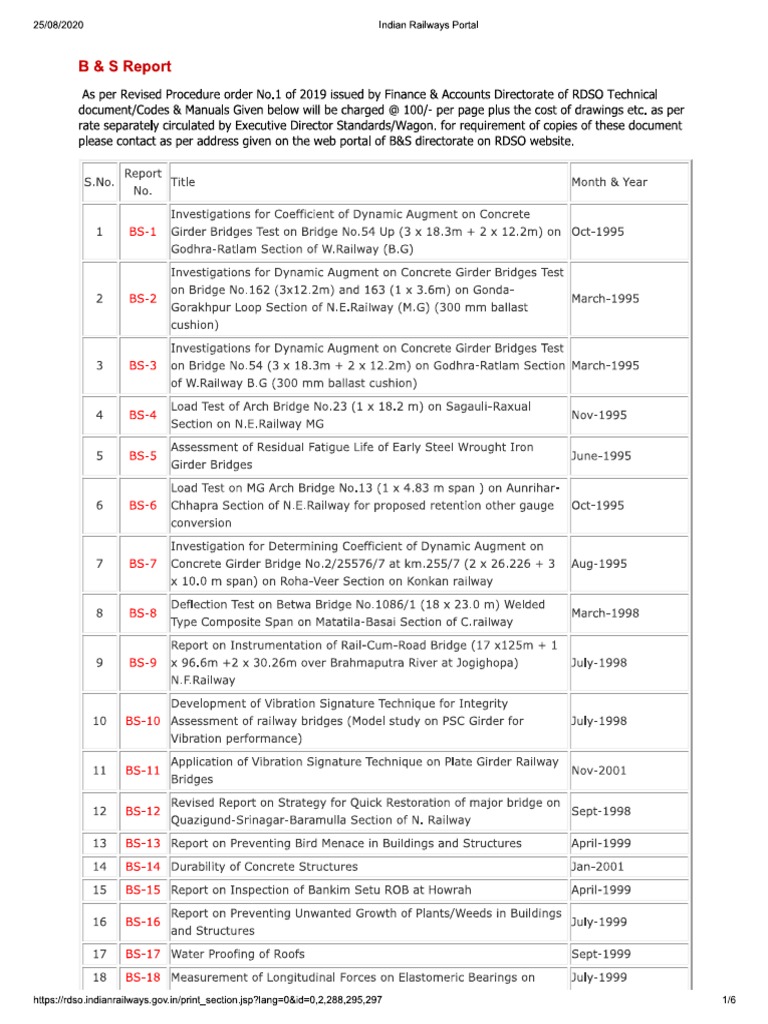 RDSO BS Specifications Catalogue | PDF