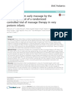 PREMM: Preterm Early Massage by The Mother: Protocol of A Randomised Controlled Trial of Massage Therapy in Very Preterm Infants