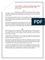 A. Explain The Following Statement," Without EI Outstanding Training, Highly Analytical Mind, Long Term Vision, Terrific Ideas Will Not Make A Leader". 5 B. What Is Moral Leadership?