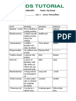 CONVERSATION VOCABULARY Sheet cls1 My School