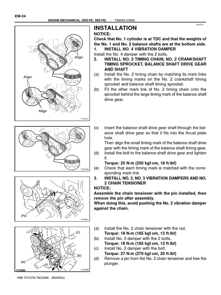 2RZ-FE Engine Timing Chain Guide | PDF | Vehicle Parts | Transportation ...