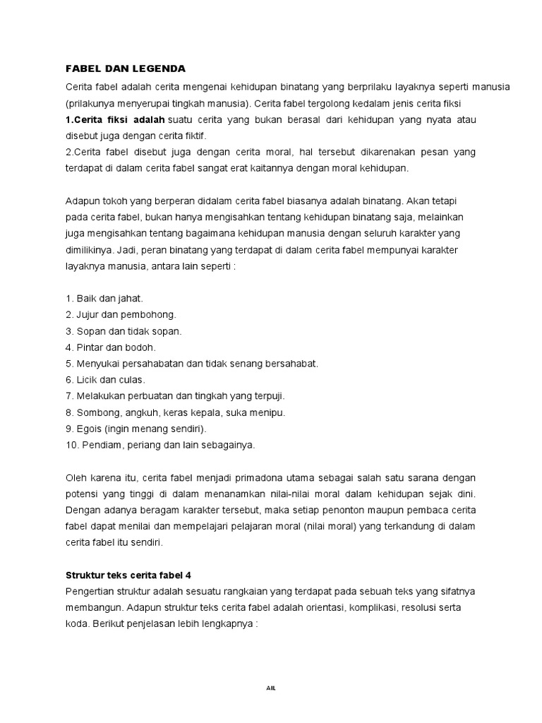 Fabel Dan Legenda Pdf