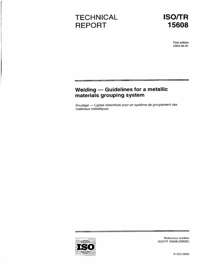 ISO 15608-2000 Metallic Material Groups | PDF