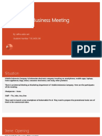Business Meeting: by Safira Aulia Sari Student Number 7311419238