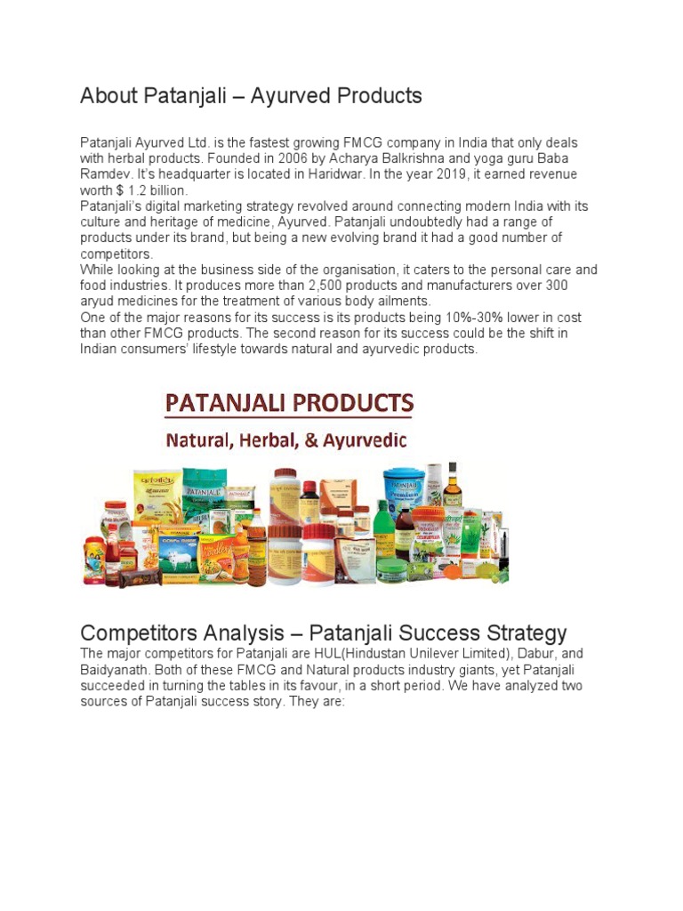 case study on patanjali products