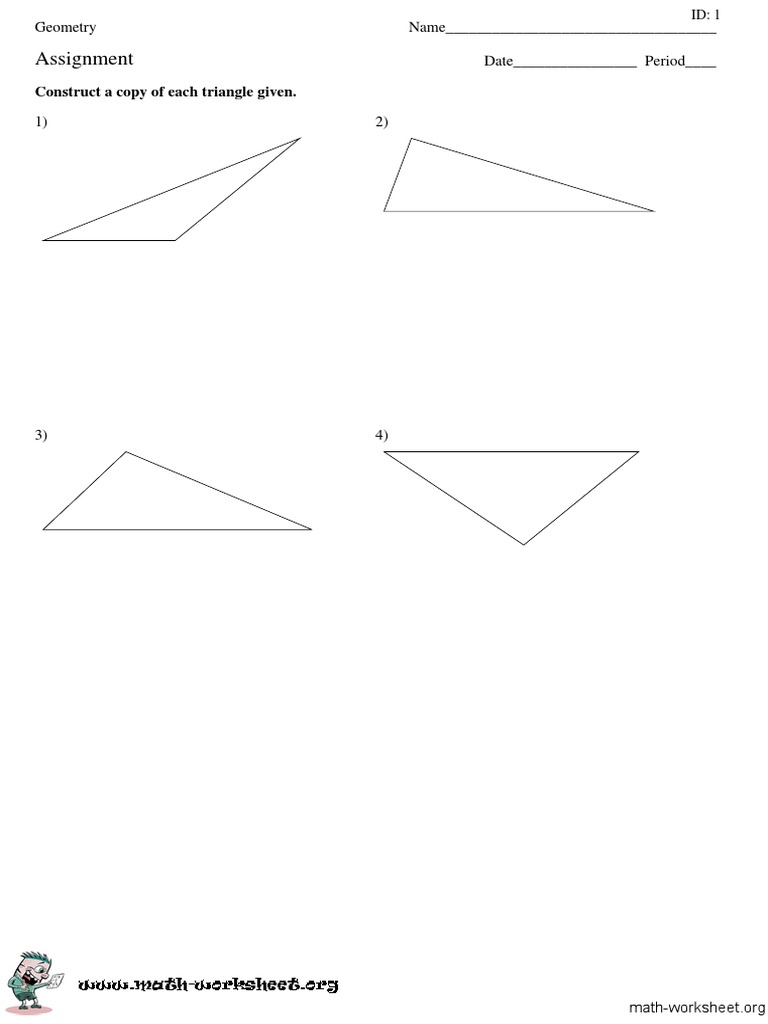 Triangle Construction Worksheet | PDF | Teaching Methods & Materials