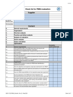 Check List For FMEA Evaluation