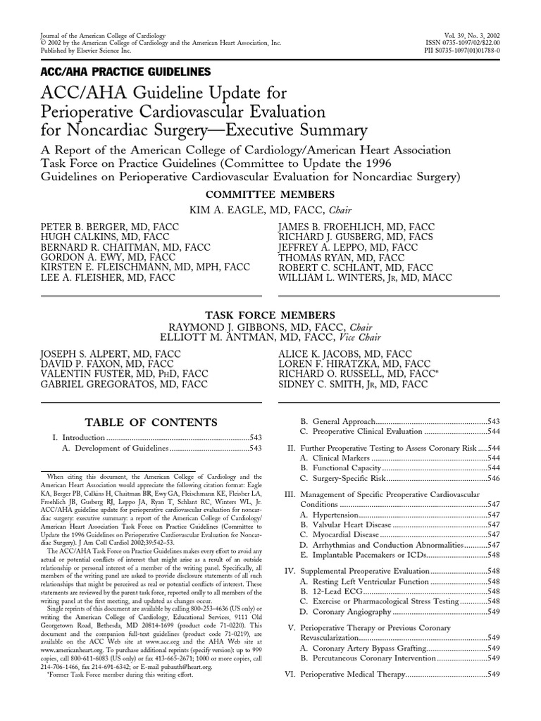 ACC-AHA Practice Guidelines | PDF