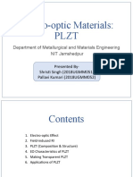 Electro-Optic Materials: PLZT: Department of Metallurgical and Materials Engineering NIT Jamshedpur