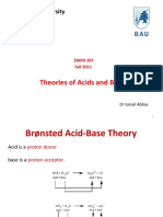 Theories of Acids and Bases: Beirut Arab University Faculty of Science Debbieh Campus