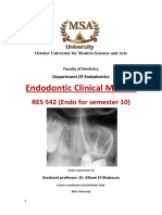 Endodontic Clinical Manual: RES 542 (Endo For Semester 10)